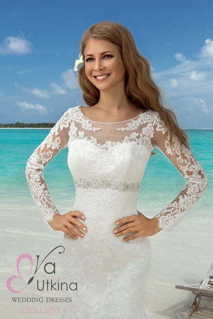 Свадебное платье Ирена. Силуэт Рыбка. Цвет Белый / Молочный. Вид 3