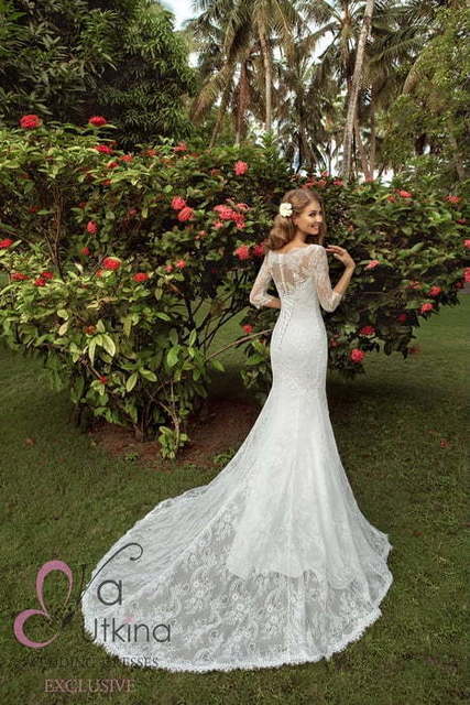 Свадебное платье Лорейн. Силуэт Рыбка. Цвет Белый / Молочный. Вид 2