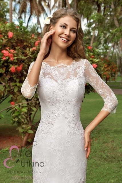 Свадебное платье Лорейн. Силуэт Рыбка. Цвет Белый / Молочный. Вид 3