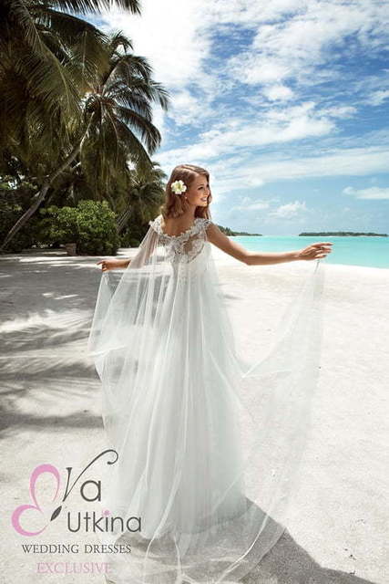 Свадебное платье Фея. Силуэт Греческий, Прямое. Цвет Белый / Молочный. Вид 2