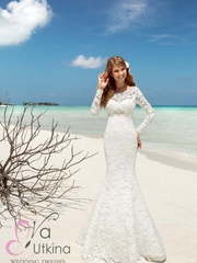 Свадебное платье Эстелла. Силуэт Рыбка. Цвет Белый / Молочный. Вид 1