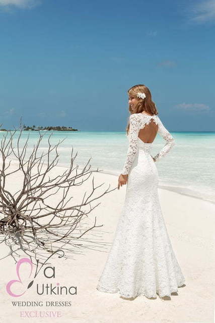 Свадебное платье Эстелла. Силуэт Рыбка. Цвет Белый / Молочный. Вид 2