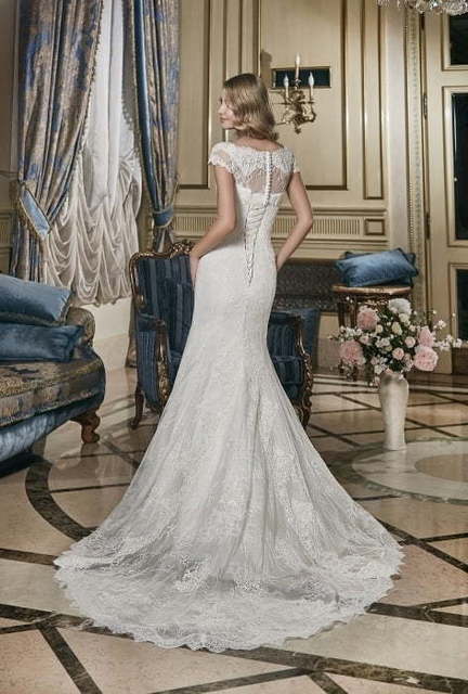 Свадебное платье Андриана. Силуэт Рыбка. Цвет Белый / Молочный. Вид 2