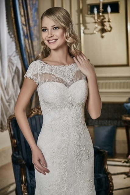 Свадебное платье Андриана. Силуэт Рыбка. Цвет Белый / Молочный. Вид 3