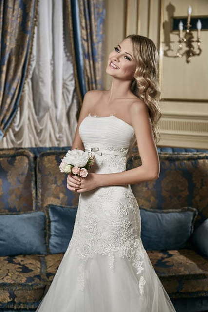 Свадебное платье Бланка. Силуэт Рыбка. Цвет Белый / Молочный. Вид 4