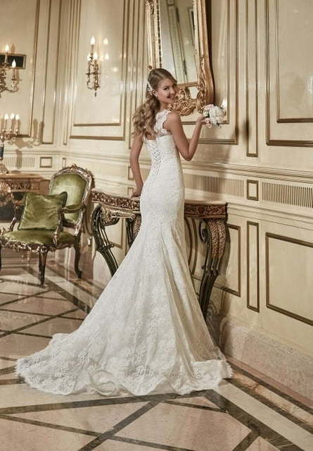 Свадебное платье Исабель. Силуэт Рыбка. Цвет Айвори / Капучино, Белый / Молочный. Вид 2