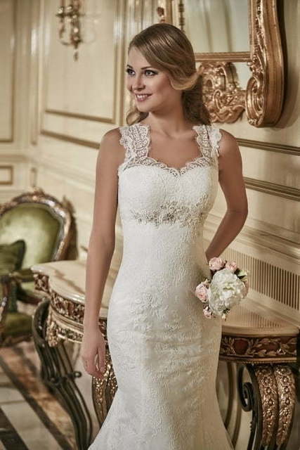 Свадебное платье Исабель. Силуэт Рыбка. Цвет Айвори / Капучино, Белый / Молочный. Вид 3