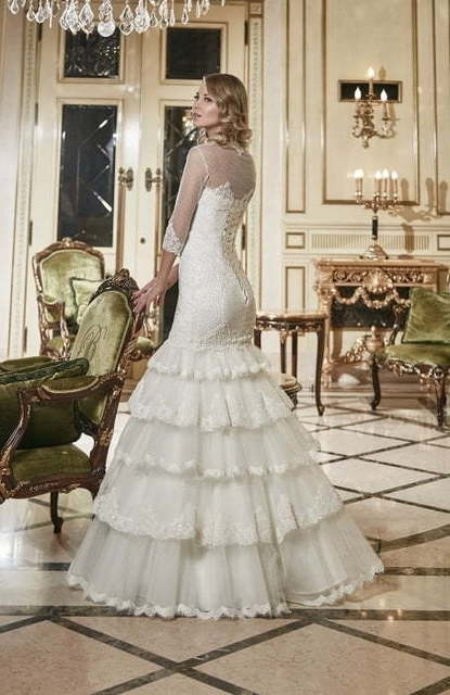 Свадебное платье Консуэла. Силуэт Рыбка. Цвет Айвори / Капучино, Белый / Молочный. Вид 2