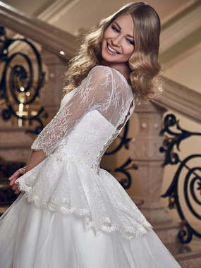 Свадебное платье Нинель. Силуэт Пышное. Цвет Белый / Молочный. Вид 2