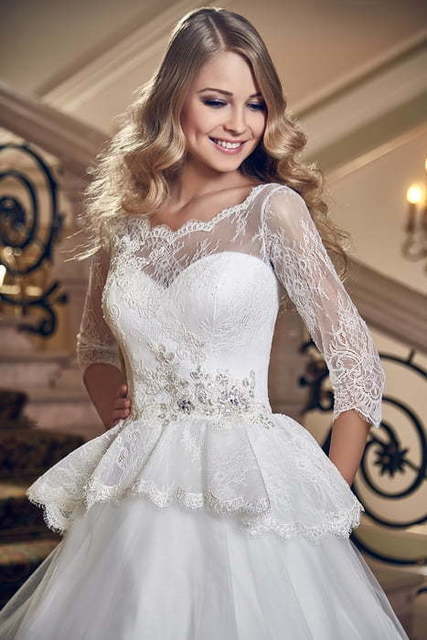 Свадебное платье Нинель. Силуэт Пышное. Цвет Белый / Молочный. Вид 3