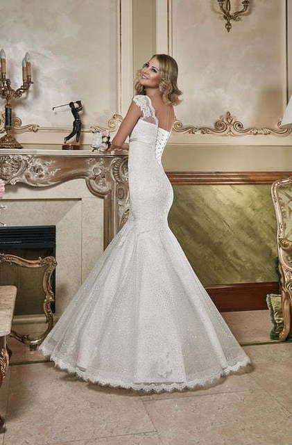 Свадебное платье Ребекка. Силуэт Рыбка. Цвет Белый / Молочный. Вид 2