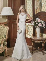 Свадебное платье Шанель. Силуэт Рыбка. Цвет Белый / Молочный. Вид 1