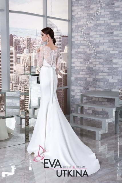 Свадебное платье Эльза. Силуэт Рыбка, Прямое. Цвет Белый / Молочный. Вид 2