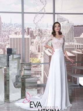 Свадебное платье Флоранс. Силуэт Прямое. Цвет Белый / Молочный, Айвори / Капучино. Вид 1