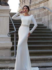 Свадебное платье Alinda. Силуэт Прямое, Рыбка. Цвет Белый / Молочный. Вид 1