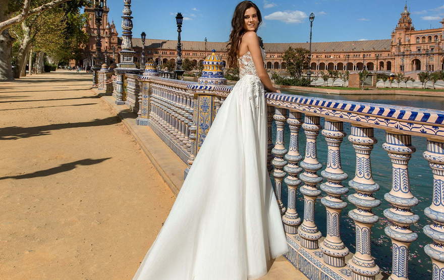 Свадебное платье Joel. Силуэт Прямое. Цвет Белый / Молочный. Вид 2