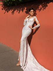 Свадебное платье Briss. Силуэт Рыбка. Цвет Белый / Молочный, оттенки Розового. Вид 1