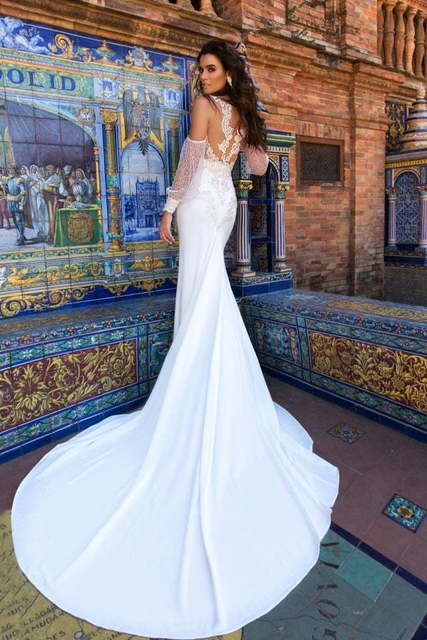 Свадебное платье Paloma. Силуэт Рыбка. Цвет Белый / Молочный. Вид 2