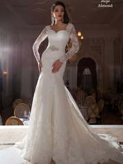 Свадебное платье Almond. Силуэт Рыбка. Цвет Белый / Молочный. Вид 1