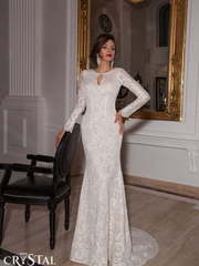 Свадебное платье Tocca. Силуэт Прямое, Рыбка. Цвет Белый / Молочный, Айвори / Капучино. Вид 1