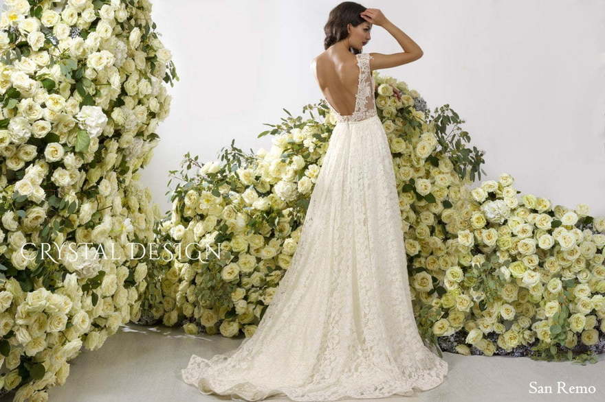 Свадебное платье San Remo. Силуэт Прямое. Цвет Айвори / Капучино, Белый / Молочный. Вид 2