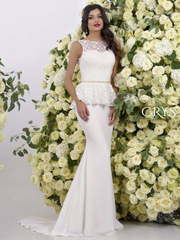 Свадебное платье Palermo. Силуэт Рыбка. Цвет Белый / Молочный. Вид 1