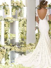 Свадебное платье Naomi. Силуэт Рыбка. Цвет Белый / Молочный. Вид 2