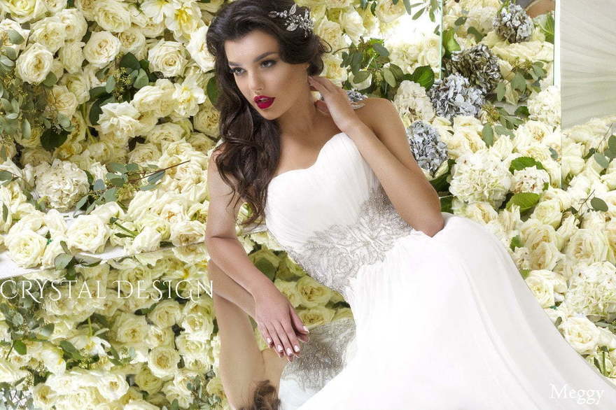 Свадебное платье Meggy. Силуэт Прямое. Цвет Белый / Молочный. Вид 3