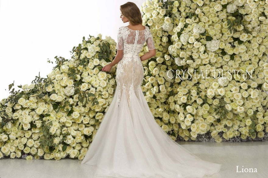 Свадебное платье Liona. Силуэт Рыбка. Цвет Айвори / Капучино, Белый / Молочный. Вид 2