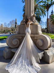 Свадебное платье Felina. Силуэт Рыбка. Цвет Белый / Молочный, Айвори / Капучино, Персик / Оранжевый, оттенки Розового. Вид 2