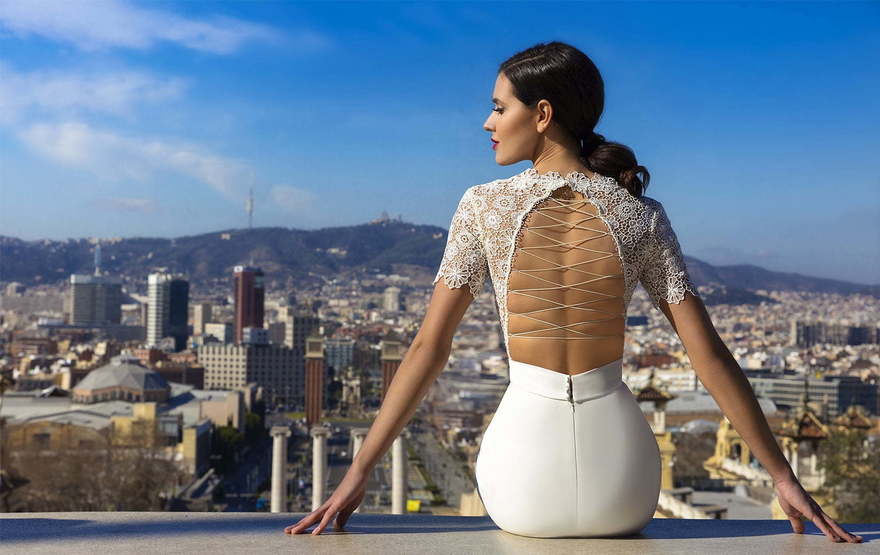 Свадебное платье Charlize. Силуэт Рыбка, Прямое. Цвет Белый / Молочный. Вид 2