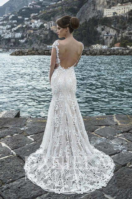 Свадебное платье Anoeta. Силуэт Рыбка. Цвет Айвори / Капучино, Белый / Молочный. Вид 2