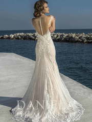 Свадебное платье Areta. Силуэт Рыбка. Цвет Айвори / Капучино. Вид 2