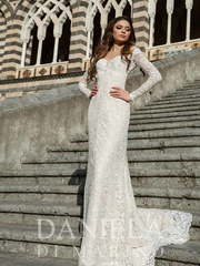 Свадебное платье Arlena. Силуэт Прямое, Рыбка. Цвет Белый / Молочный, Айвори / Капучино. Вид 1