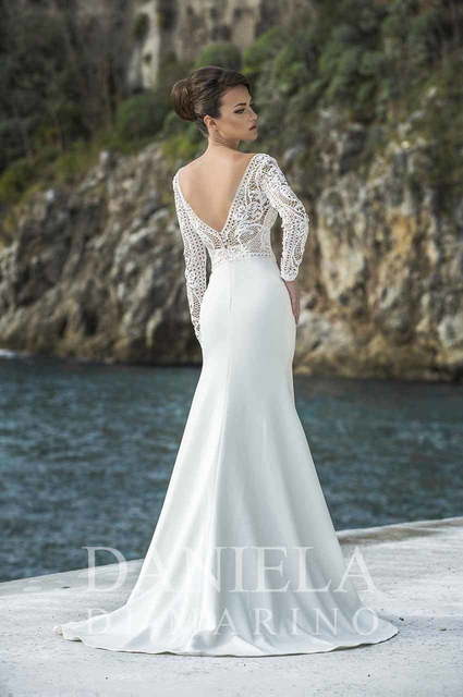 Свадебное платье Baltar. Силуэт Рыбка, Прямое. Цвет Айвори / Капучино, Белый / Молочный. Вид 2