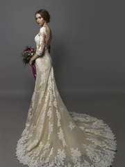 Свадебное платье Alba. Силуэт Рыбка. Цвет Айвори / Капучино. Вид 2