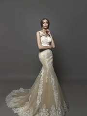Свадебное платье Aria. Силуэт Рыбка. Цвет Айвори / Капучино. Вид 1