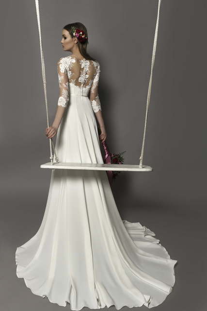 Свадебное платье Leyla. Силуэт Прямое. Цвет Белый / Молочный. Вид 2