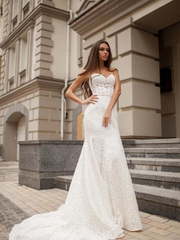 Свадебное платье Riviera. Силуэт Рыбка. Цвет Белый / Молочный. Вид 1
