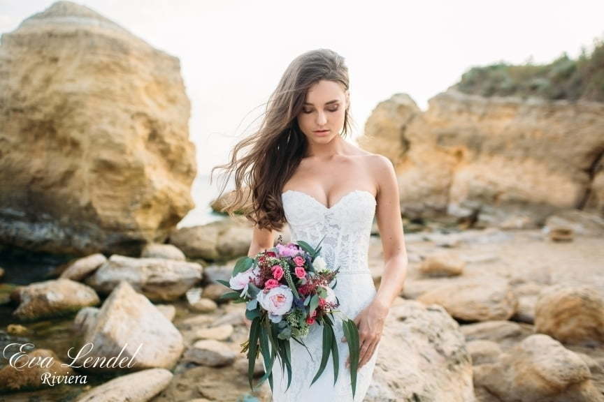 Свадебное платье Riviera. Силуэт Рыбка. Цвет Белый / Молочный. Вид 3