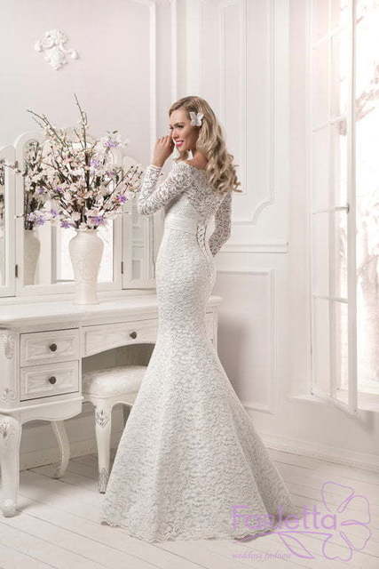 Свадебное платье Ваниль. Силуэт Рыбка. Цвет Белый / Молочный. Вид 2