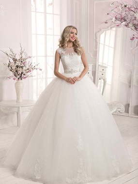 Свадебное платье Гортензия. Силуэт Пышное. Цвет Белый / Молочный. Вид 1