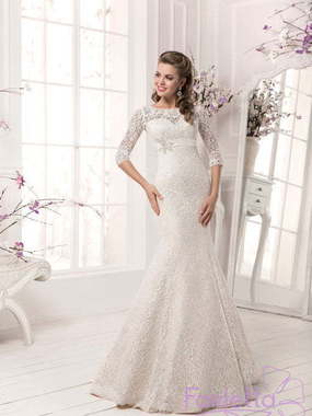 Свадебное платье Крокус. Силуэт Рыбка. Цвет Белый / Молочный. Вид 1