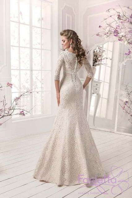 Свадебное платье Крокус. Силуэт Рыбка. Цвет Белый / Молочный. Вид 2