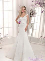 Свадебное платье Лилия. Силуэт Рыбка. Цвет Белый / Молочный. Вид 1