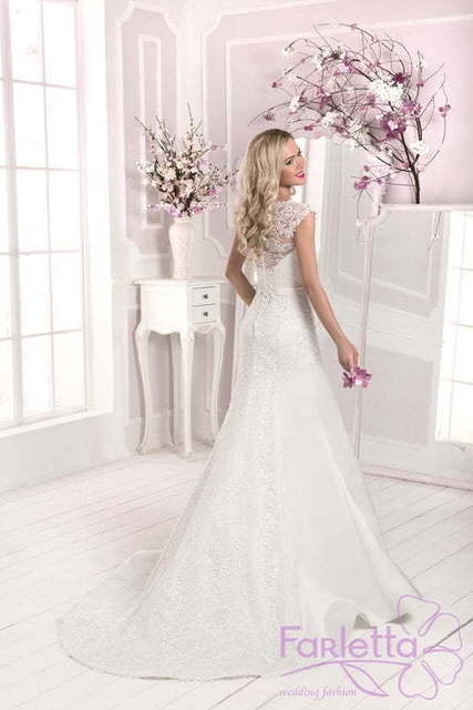 Свадебное платье Лилия. Силуэт Рыбка. Цвет Белый / Молочный. Вид 2