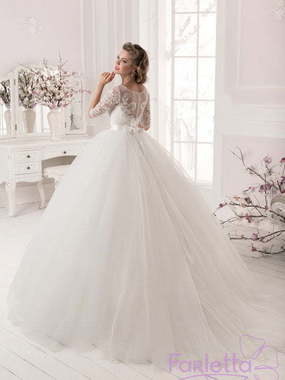 Свадебное платье Лотос. Силуэт Пышное. Цвет Белый / Молочный. Вид 2