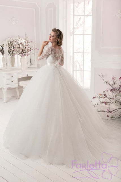 Свадебное платье Лотос. Силуэт Пышное. Цвет Белый / Молочный. Вид 2