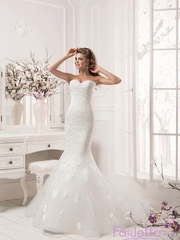 Свадебное платье Магнолия. Силуэт Рыбка. Цвет Белый / Молочный. Вид 2
