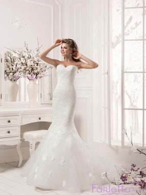 Свадебное платье Магнолия. Силуэт Рыбка. Цвет Белый / Молочный. Вид 2